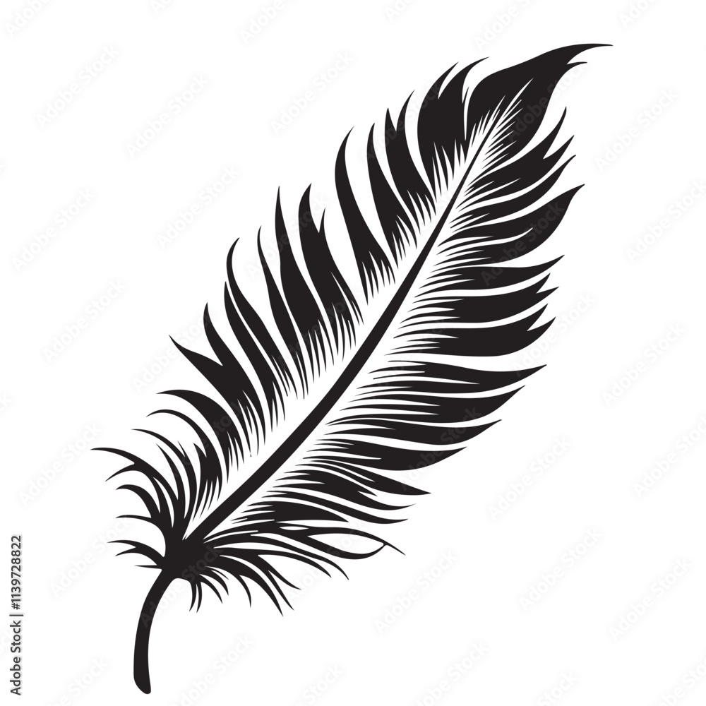 Obraz premium Feather icons vector. Bird feather silhouette illustration isolated on white background
