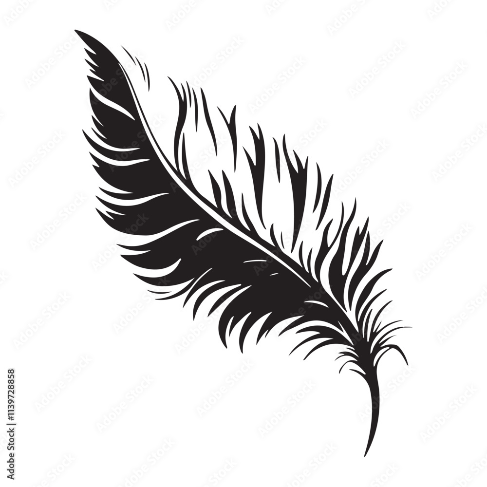 Feather icons vector. Bird feather silhouette illustration isolated on white background Feather icons vector. Bird feather silhouette illustration isolated on white background