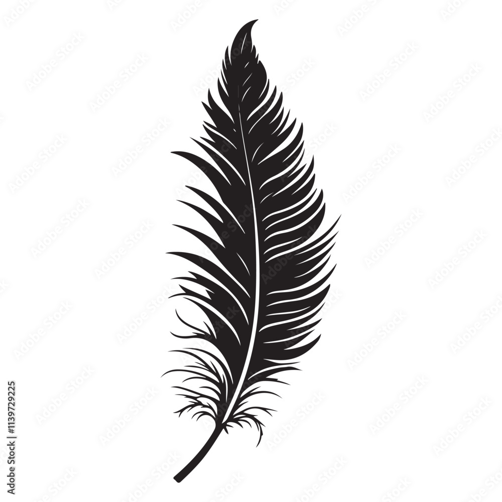 Feather icons vector. Bird feather silhouette illustration isolated on white background Feather icons vector. Bird feather silhouette illustration isolated on white background