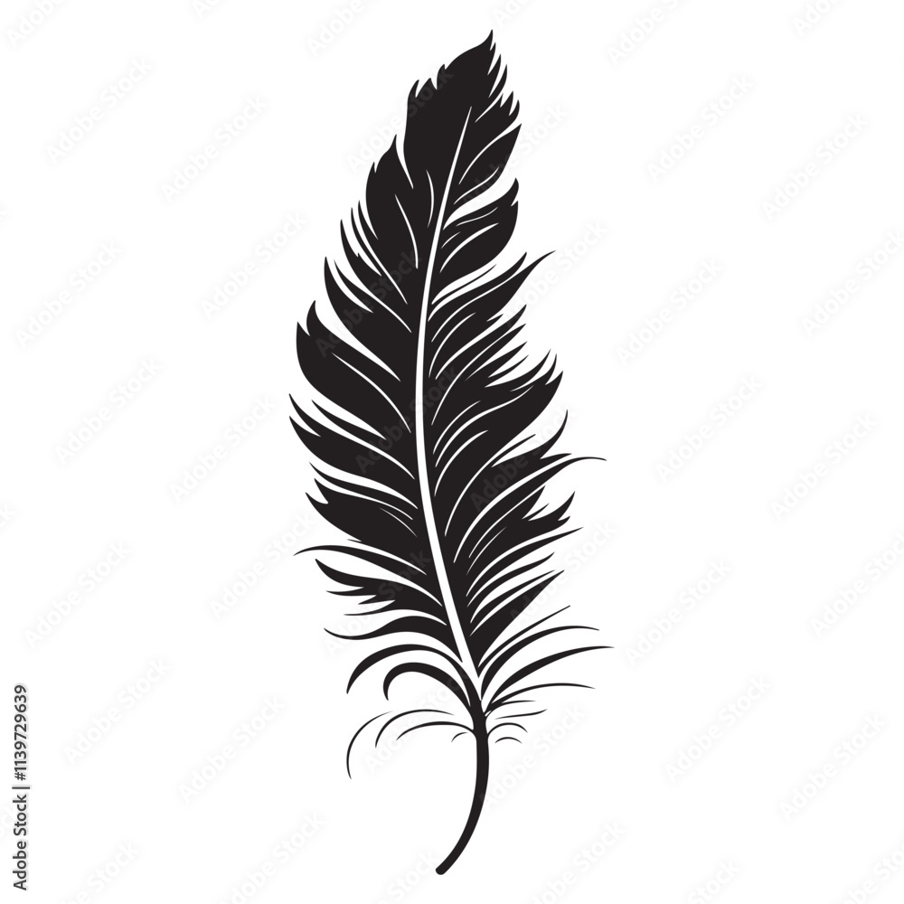 Feather icons vector. Bird feather silhouette illustration isolated on white background Feather icons vector. Bird feather silhouette illustration isolated on white background