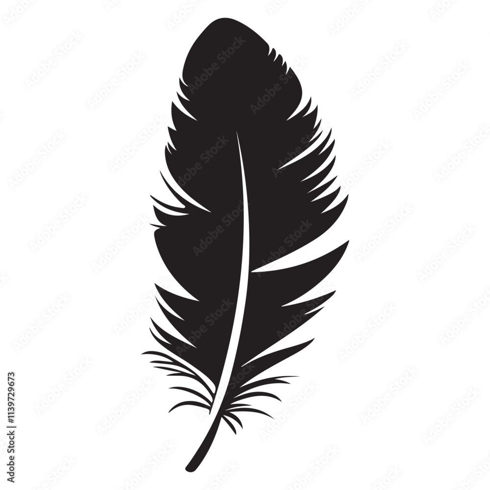 Feather icons vector. Bird feather silhouette illustration isolated on white background Feather icons vector. Bird feather silhouette illustration isolated on white background