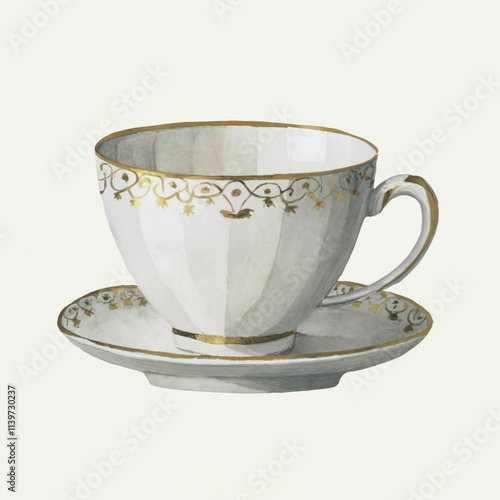 Illustration of tea cup and saucer