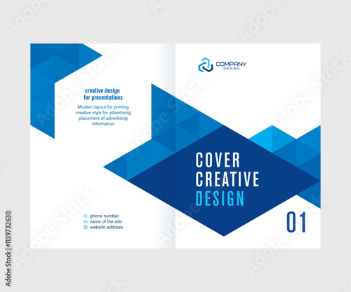 Abstract cover design for the annual report, catalog, booklet, template for presentations and conferences