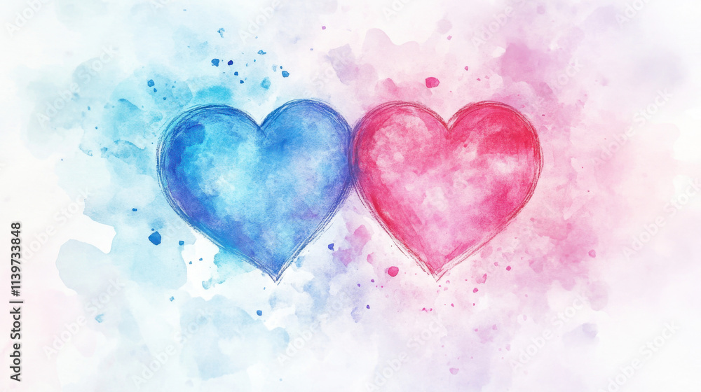 soft pastel painting of two intertwined hearts. valentines, decoration, celebration, balloon, hearts soft pastel painting of two intertwined hearts. valentines, decoration, celebration, balloon, hearts