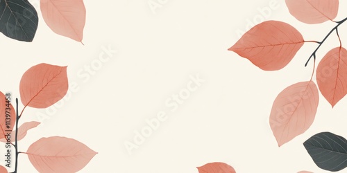 Elegant banner featuring pressed copper leaves around a clean contrast space for versatile design use