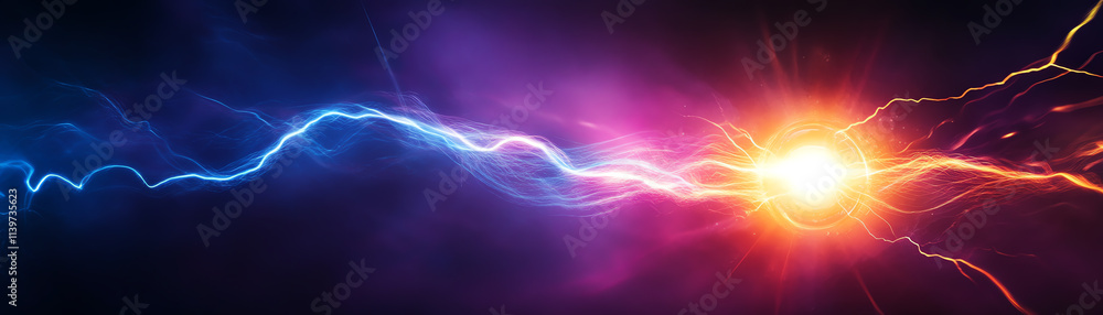 Fototapeta premium Vibrant electric currents showcase the beauty of energy in a stunning visual display.
