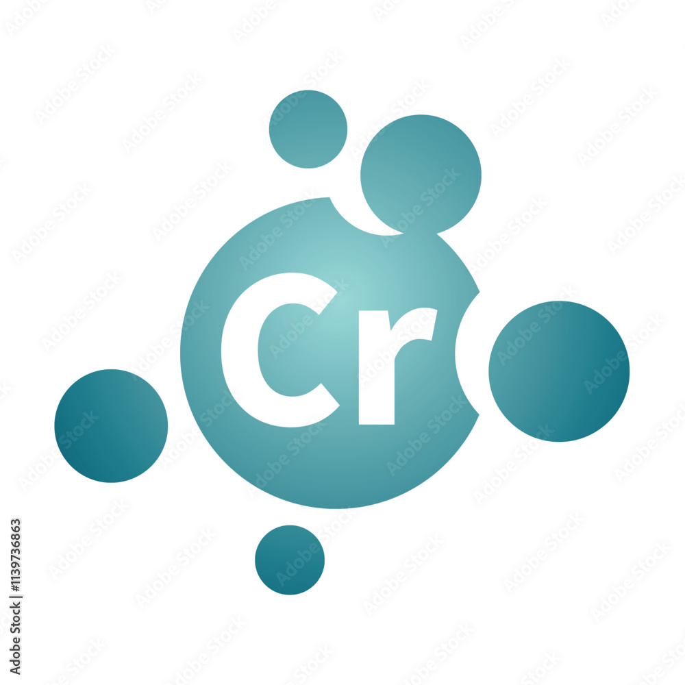 Chromium nutrition supplement vector icon. Cr micronutrient drop, pill or capsule. Chromium nutrition supplement vector icon. Cr micronutrient drop, pill or capsule.