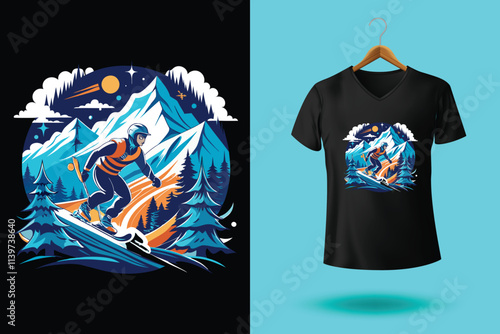 Snow winter sports tshirt design
