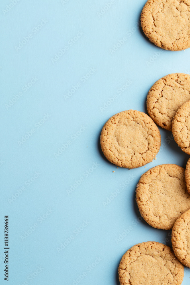 A blue blank cookie flyer vertical background for greeting invitation A blue blank cookie flyer vertical background for greeting invitation