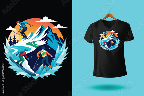 Snow winter sports tshirt design