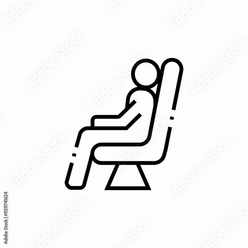 bus passenger seat icon sign vector