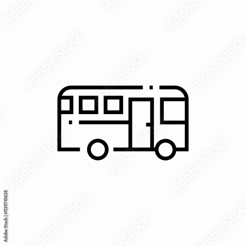 bus public transportation icon sign vector