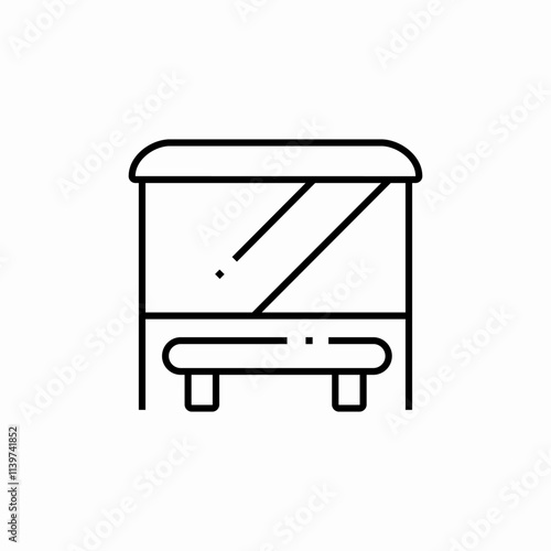 bus stop bench icon sign vector