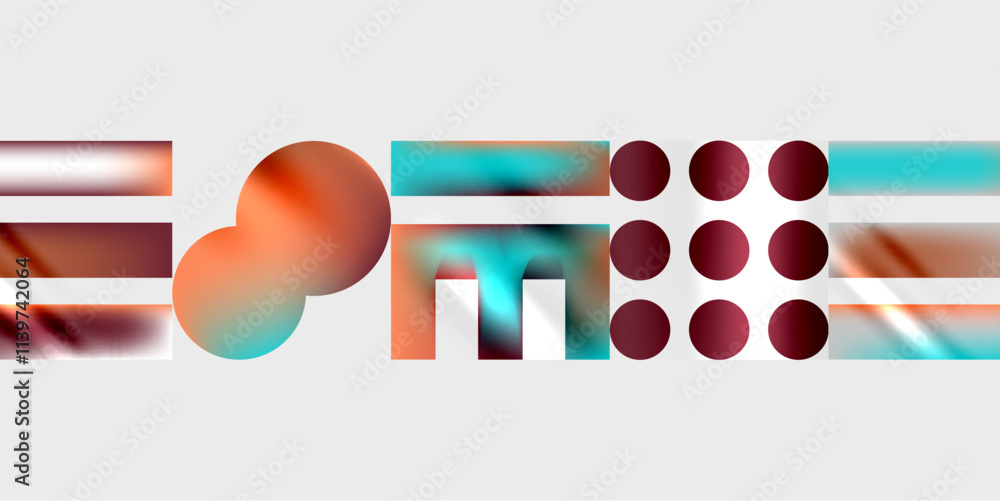 Obraz premium Simple shapes - circles, triangles, rectangles abstract background. Vector Illustration For Wallpaper, Banner, Background, Card, Book Illustration, landing page