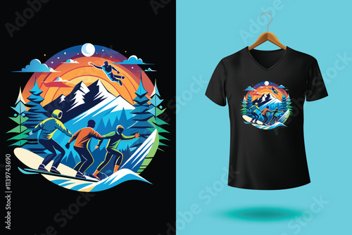 Snow winter sports tshirt design
