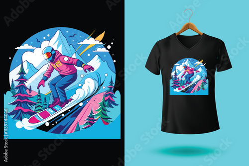 Snow winter sports tshirt design