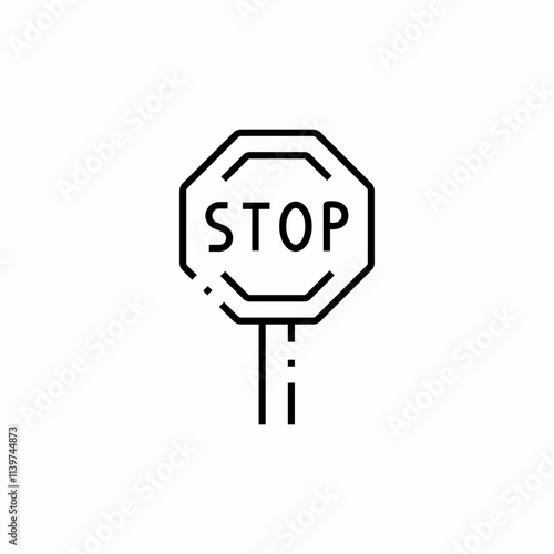 traffic stop icon sign vector
