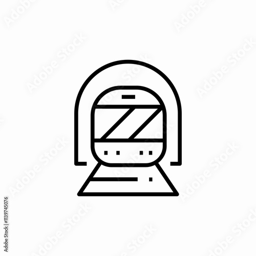 train railway tunnel icon sign vector