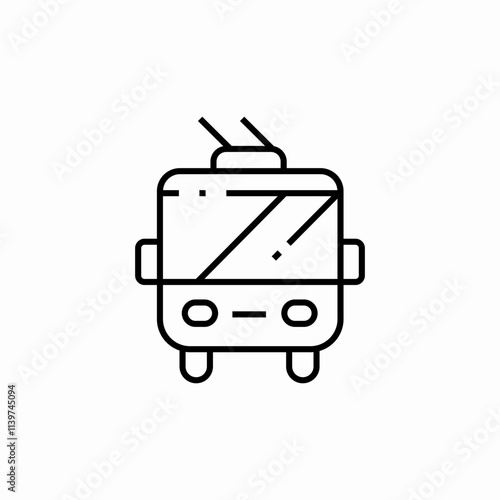 tram public transportation icon sign vector