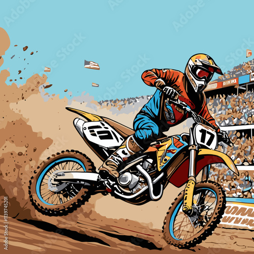 Cool motocross vector art for graphic design (14)