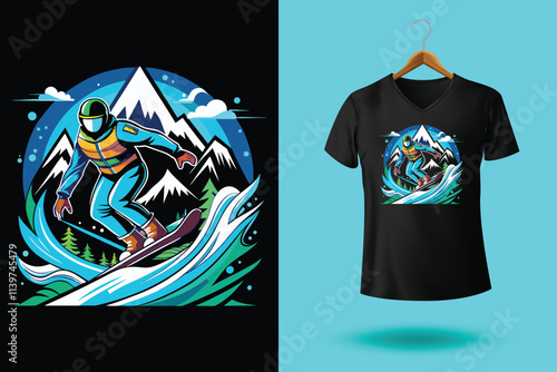 Snow winter sports tshirt design