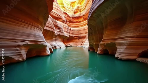 narrow canyon with towering rock walls