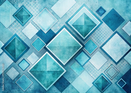 Wallpaper Mural Minimalist blue backdrop featuring geometric squares, vintage photography elements, and modern design components for creative projects and digital art applications. Perfect for artistic endeavors. Torontodigital.ca