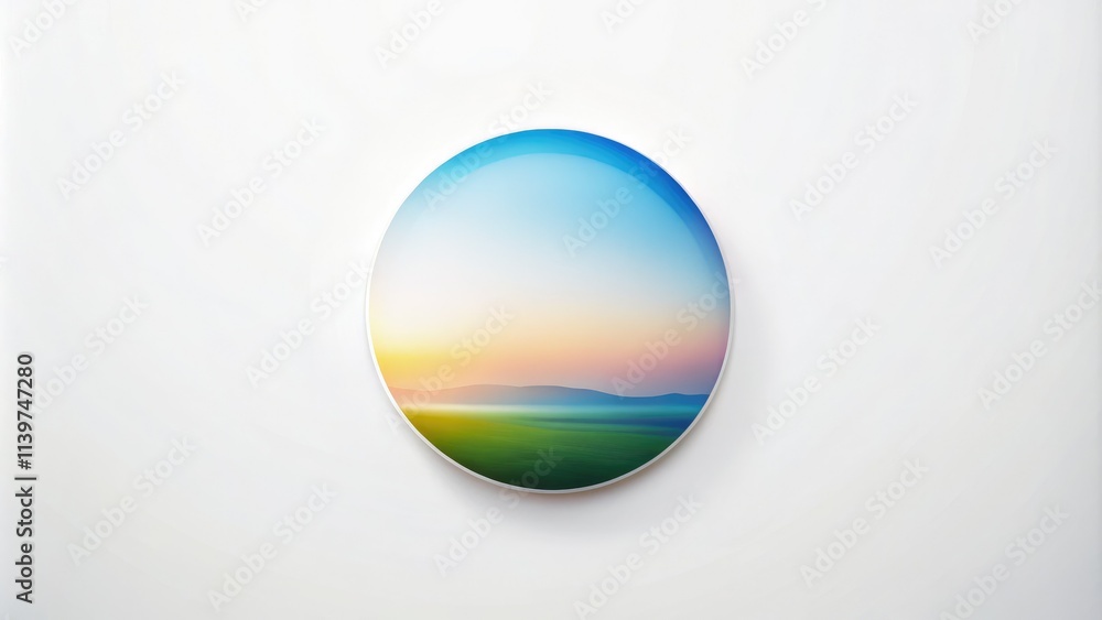 Minimalist flat icon design featuring an abstract circle freezing vector on a white background, ideal for modern art and graphic design projects.