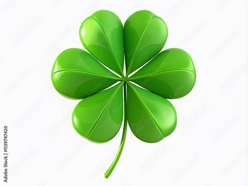 Minimalist four-leaf clover icon in green, symbolizing luck and prosperity. Perfect for St. Patrick's Day, good fortune, and nature-themed designs against a crisp white background. Minimalist four-leaf clover icon in green, symbolizing luck and prosperity. Perfect for St. Patrick's Day, good fortune, and nature-themed designs against a crisp white background.