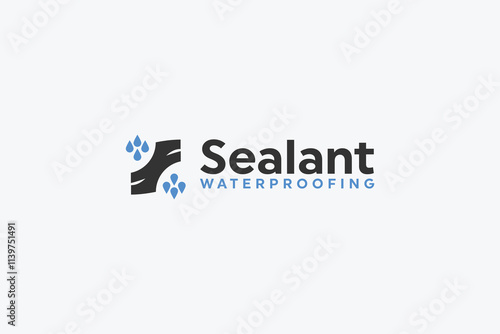 creative sealant waterproofing symbol logo vector design template with bold, flat and modern styles