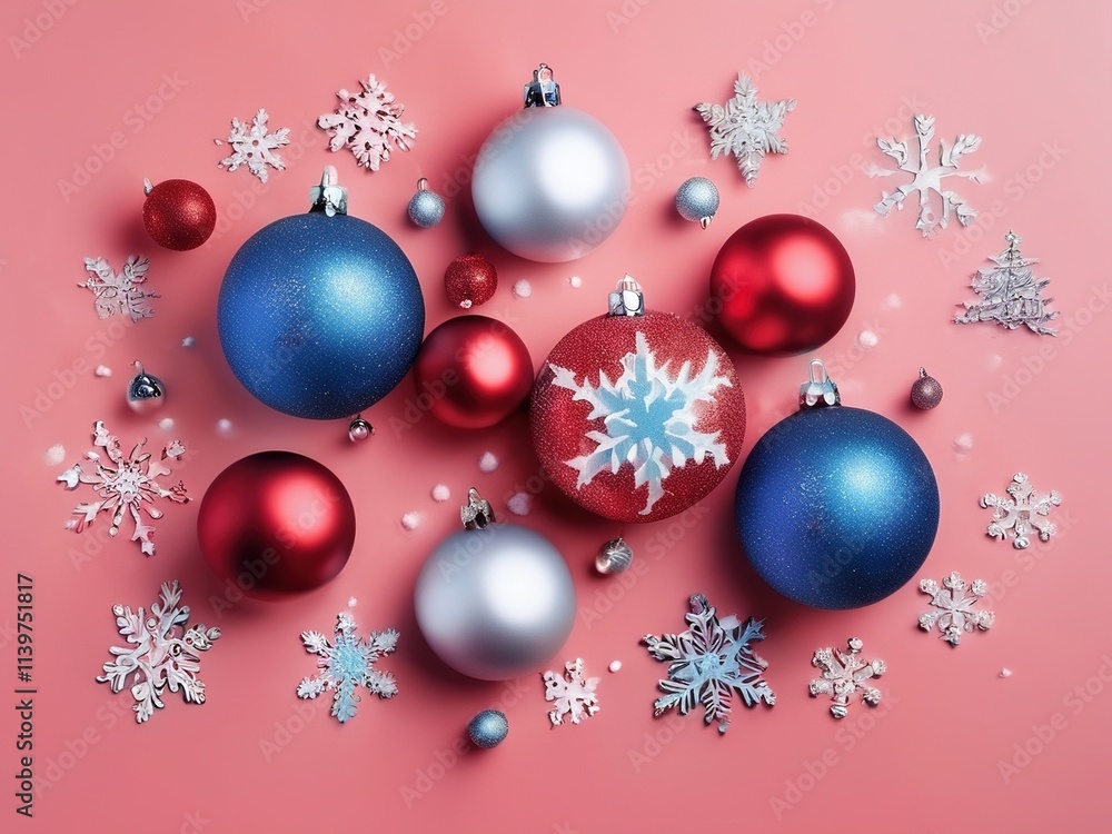 christmas background with balls and snowflakes christmas background with balls and snowflakes