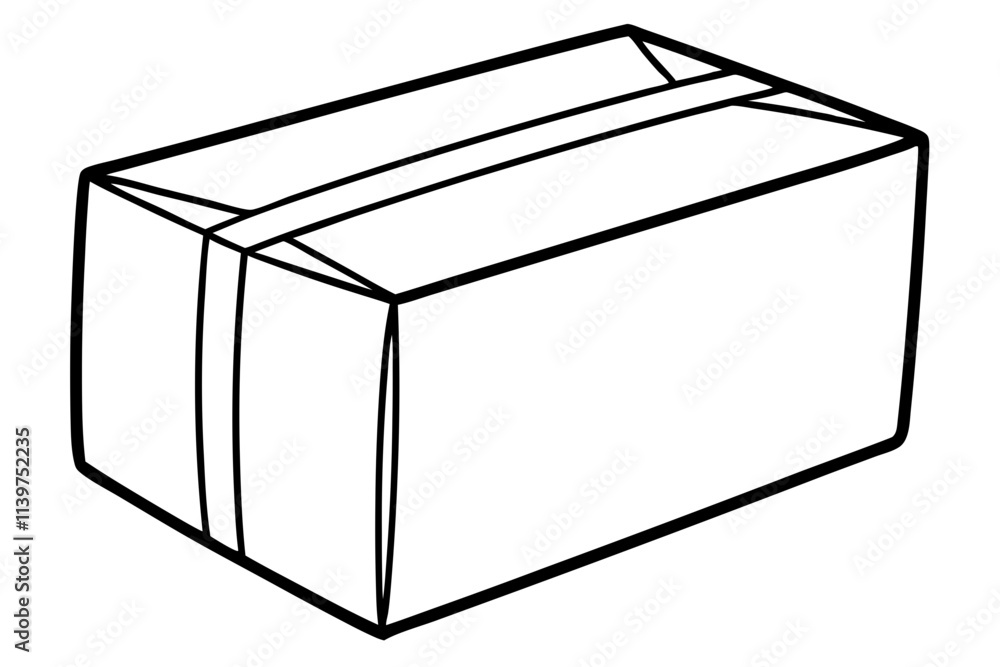 Empty Box Packaging Isolated on White Background Empty Box Packaging Isolated on White Background