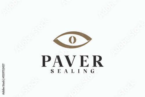 pictogram eyes symbol logo vector design template for paver sealing, block sealer and waterproofing pavers. creative symbol eye icon logo design vector ideas