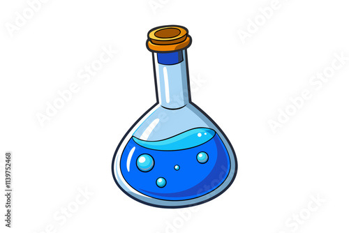 Laboratory Flask with Blue Liquid