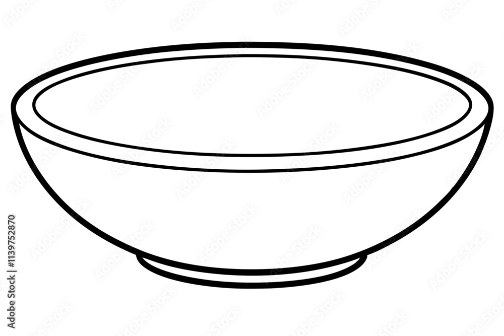 Empty White Bowl Isolated on a White Background. Empty White Bowl Isolated on a White Background.