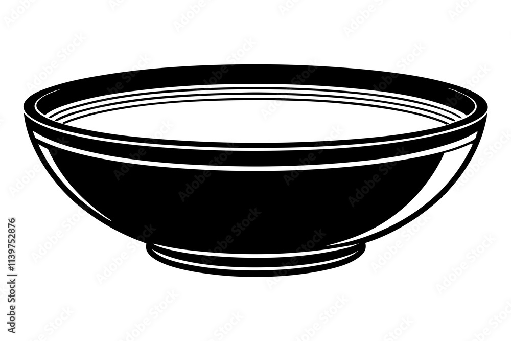 Empty White Bowl Isolated on a White Background. Empty White Bowl Isolated on a White Background.
