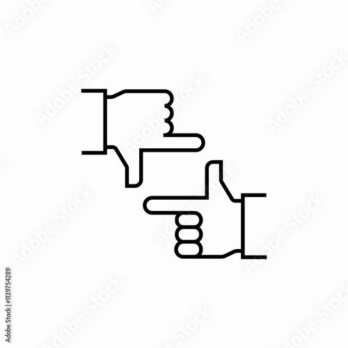 hand gesture frame phoro icon sign vector photo