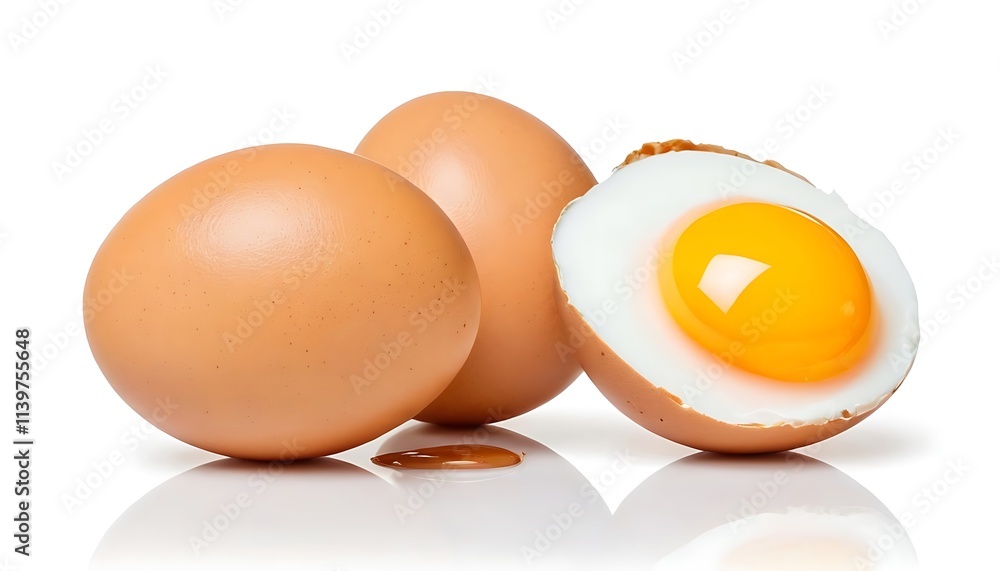 fresh eggs with yellow yolk on the white background,Closeup of a cracked brown egg with yellow yolk on white background. Natural organic farm food,4 fresh eggs with yellow yolk on the white background,Closeup of a cracked brown egg with yellow yolk on white background. Natural organic farm food,4