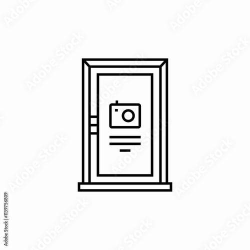 photos studio entry door icon sign vector