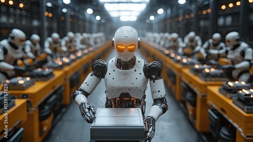 Wallpaper Mural Futuristic Factory: A Robot's Perspective Torontodigital.ca