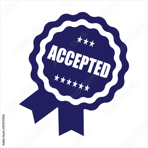 Accepted stamp, accepted badge 