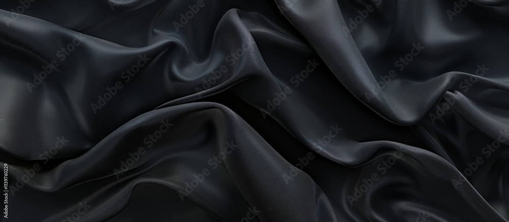 Obraz premium Abstract Draped Black Fabric Texture