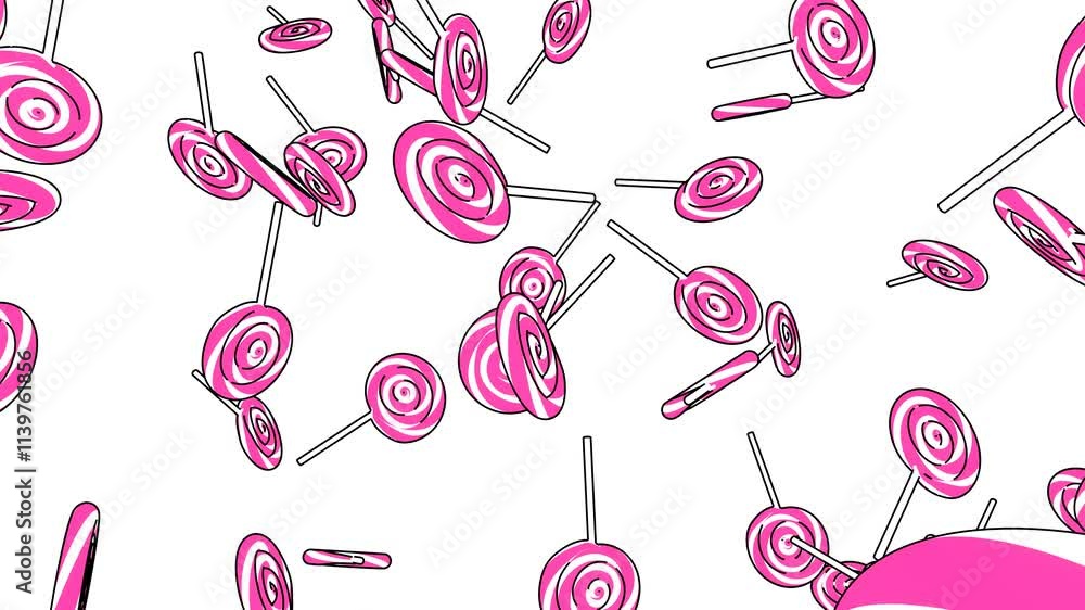 Toon-style lollipops of pink color on a white background.
Loop able 3DCG animation.
Toon-style lollipops of pink color on a white background.
Loop able 3DCG animation.