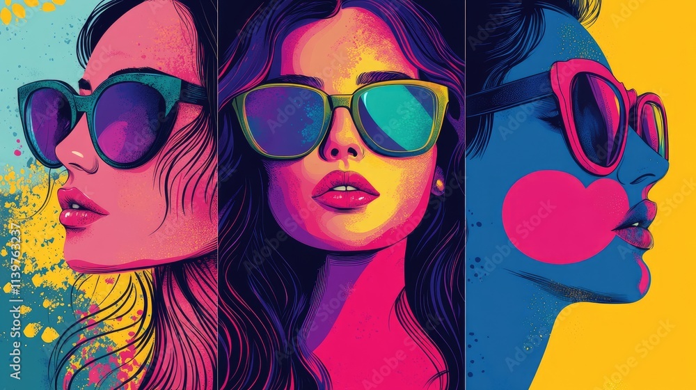 Vibrant Summer Style: A Bold Trio of Sunglasses and Style