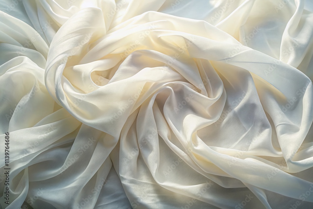 Obraz premium Refined double exposure featuring crumpled white fabric and gentle shadows, perfect for enhancing aesthetic backgrounds and design projects with a sophisticated touch.