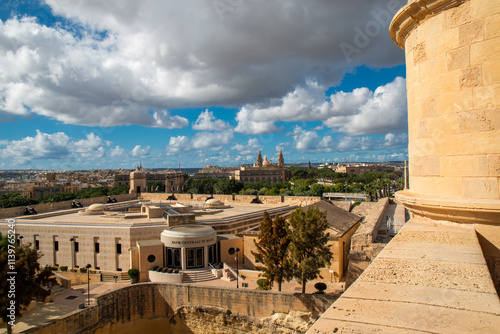 Valletta (il-Belt Valletta) massive fortification city wall St James' Bastion and St. James Counterguard Xlokk South Eastern Region of Malta photo