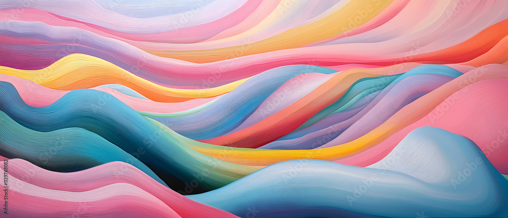 Fototapeta premium Fluid color waves abstract art modern aesthetic vibrant palette digital canvas creative expression