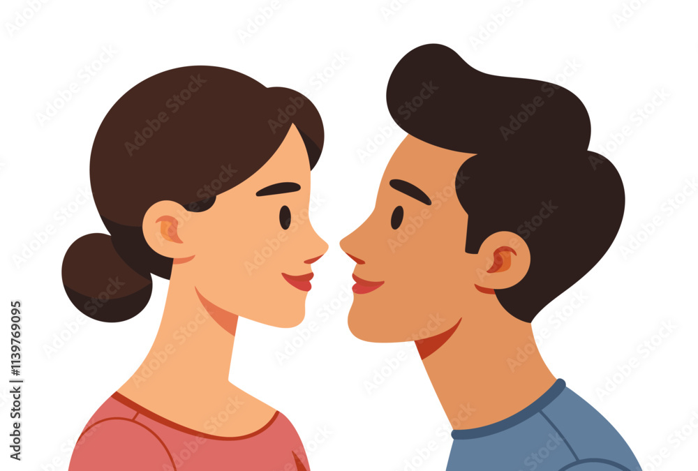 Two people in close proximity - man and woman. Two people in close proximity - man and woman.