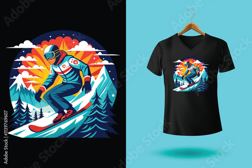Set of Winter sport athlete silhouettes. Ski jumping, downhill, slalom, skiing emblems. Print design for t-shirt. Sport club emblems.