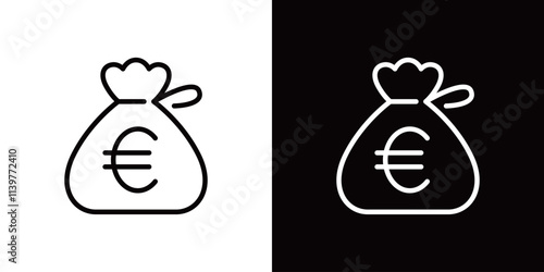 ユーロのシンプルなラインアイコン